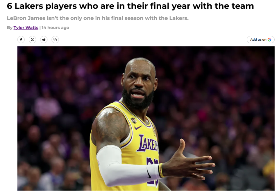 世界杯直播下载-除詹姆斯之外，谁还处于湖人最后一季？美媒晒6人名单：艾顿第二